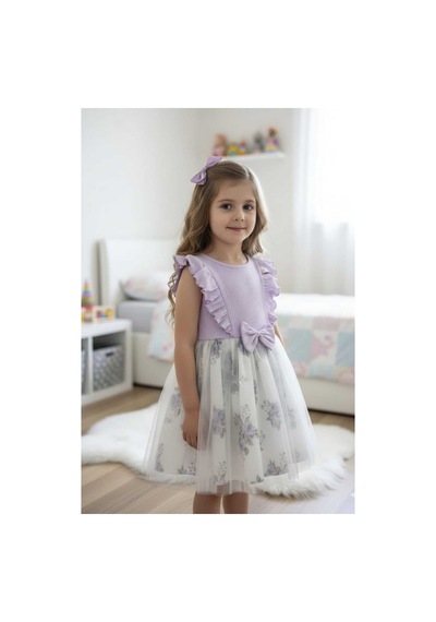 Retro Women Kız Çocuk Mor Lila Pamuklu Çiçekli Tütülü Doğum Günü Özel Gün Abiye Günlük Prenses Elbise Mor Retro Women Kız Çocuk Mor Lila Pamuklu Çiçekli Tütülü Doğum Günü Özel Gün Abiye Günlük Prenses Elbise Mor