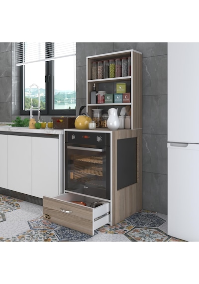 Kenzlife ankastre fırın dolabı gönül crd 165*60*56 mutfak çekmeceli