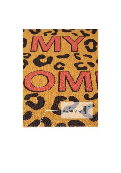 Cocojoy Pj010a Leopar My Home Desenli Kalın Kaymaz Taban Nem Alıcı Şık Tasarım Kapı Önü Paspası Renklı