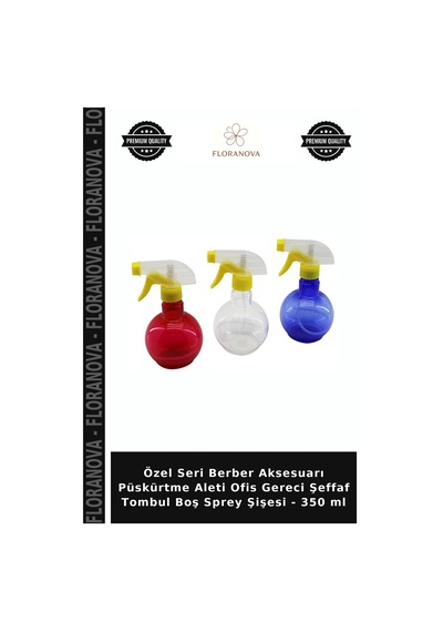 Özel Seri Berber Aksesuarı Püskürtme Aleti Ofis Gereci Şeffaf Tombul Boş Sprey Şişesi - 350 Ml Çok Renkli