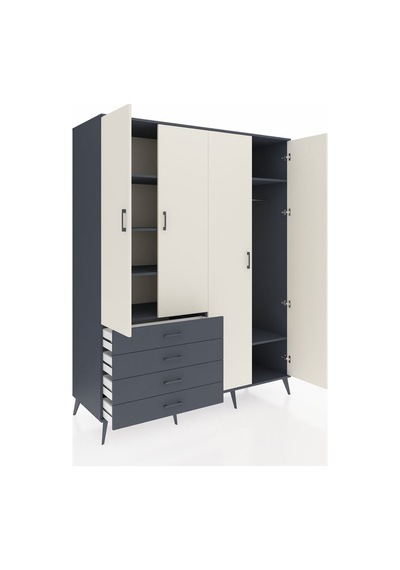 Kronos Gardrop 6 Raflı 4 Çekmeceli Tek Askılı 176x59x221 Antrasit-aytaşı/antrasit Aytaşı/antrasit Kronos Gardrop 6 Raflı 4 Çekmeceli Tek Askılı 176x59x221 Antrasit-aytaşı/antrasit Aytaşı/antrasit