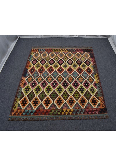 Zehra Abla Halı Yeni El Dokuma Çok Renkli Cerit Yörükleri Meşhed İran Yün Kilim 7013 Çok Renkli