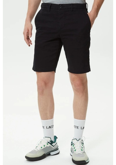 Lacoste Men's Slim Fit Organic Cotton Bermuda Black Shorts Erkek Dar Kesim Pamuk Bermuda Şort Siyah