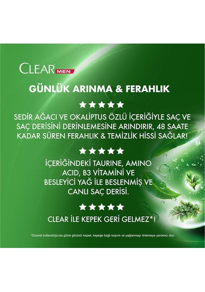 Men Günlük Arınma Ve Ferahlık Kepeğe Karşı Etkili Şampuan 350 Ml