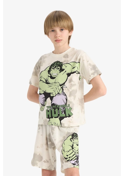 DeFacto Erkek Çocuk Marvel Comics Pijama Takımı Kısa Kollu Üst Beli Lastikli Şort E0344A825SMER188
