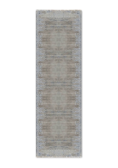Salon Halısı Gri Bej Bohem Desenli Vintage Th-2026-1 Mavi - Vizon - Gri