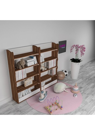 Montessori Krem Kitaplık Suntalam Beyaz