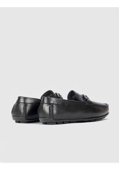 Cabani Hakiki Deri Siyah Erkek Loafer-siyah Siyah