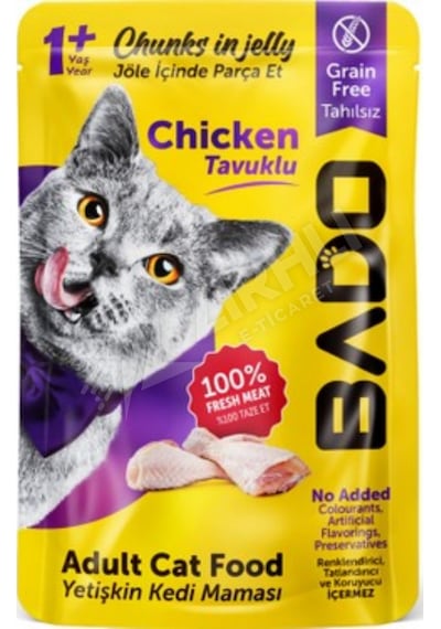 5 Adet Bado Yetişkin Kedi Yaş Mama Tavuk Etli 85 Gr