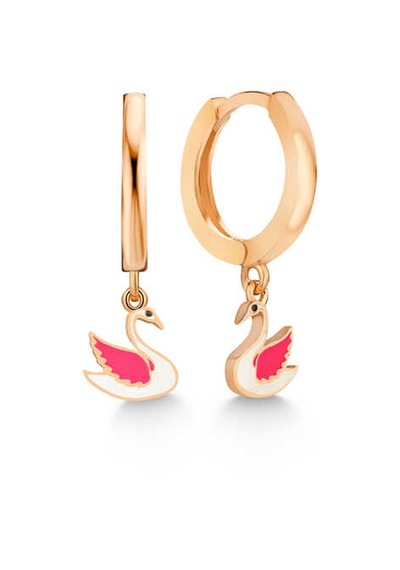 Gümüş Rose Kuğu Sallantılı Kadın Küpe 40253884