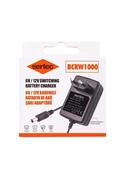 Akü Sarj Cihazı Sertec Bcrw1000 6v/12v 1a Kademeli Batarya Ve Akü Şarj Adaptörü