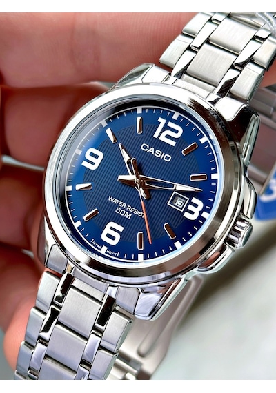Casio Gümüş Silver Renk Çelik Kordon   Spor Metal Erkek Kol Saati + Bileklik Hediyeli Nda99