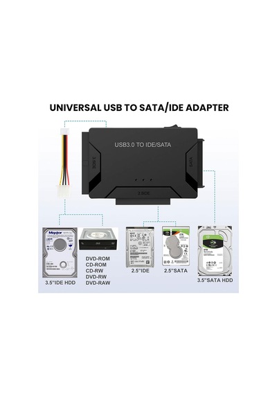 Usb 3.0 To Ide-sata 2,5"- 3,5" Harici Harddisk Dönüştürücü Adaptör Destekli Set