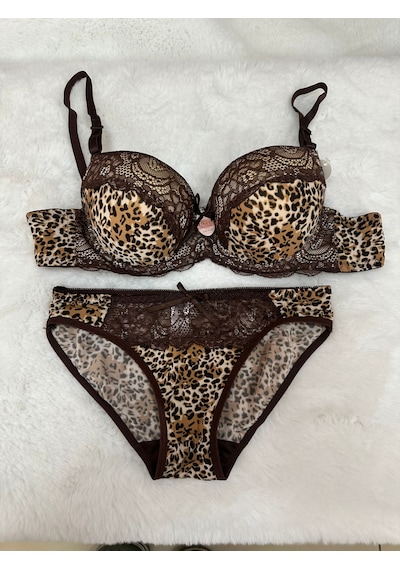 Miressa Leopar Sütyen Takımı Leopar Desenli