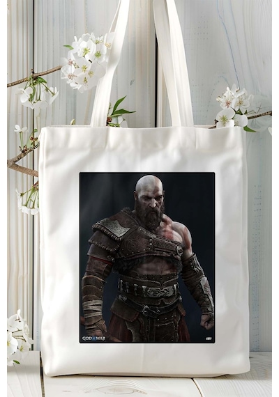 Art Hediye God Of War Oyun Baskılı Omuz Çanta Kişiye Özel Model 23 Çok Renkli
