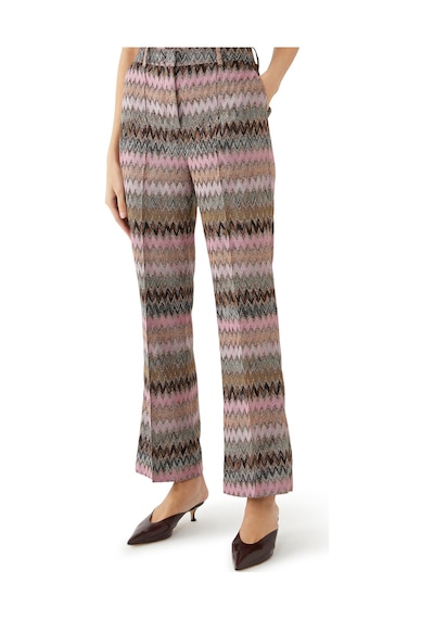 Missoni Zigzag Desenli Lame Viskon Karışımlı Kısa Pantolon Kahverengi