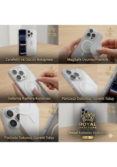 Redmi Note 15 Pro Plus Kılıf Magsafe Özellikli Şık Sert Ve İnce London Premium Pc Kapak Renksiz