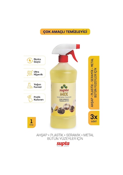 Supta Mix Çok Amaçlı Temizlik Maddesi 3 x 1 L