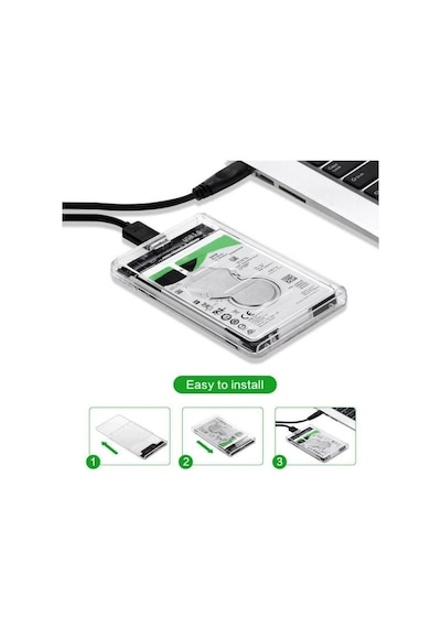 2.5 Hdd Kutusu Usb 3.0 Sata Harddisk Kutu - Şeffaf