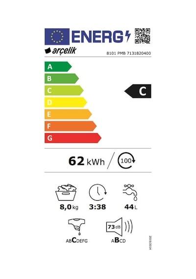 Arçelik 8101 PMB 1000 Devir 8 KG Çamaşır Makinesi