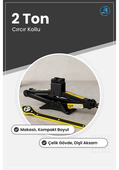 Oto Kriko 2 Ton Cırcır Kollu Makaslı Lastik Değişimi Araç Bakımı