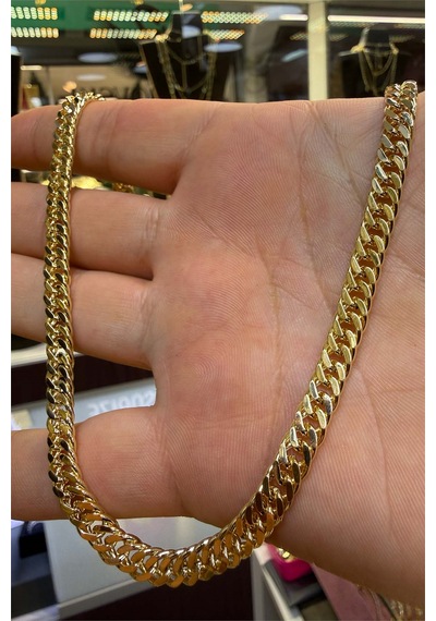 Kalın Hasır Kolye 60 Cm Altın