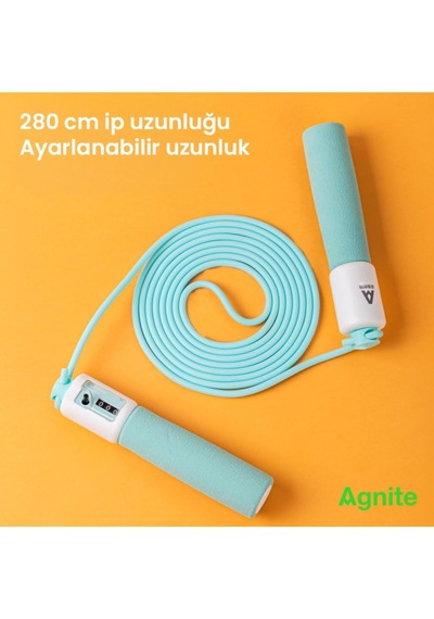 Mekanik Sayaçlı Pvc Atlama İpi Sünger Saplı Fitness Egzersiz İpi Karışık