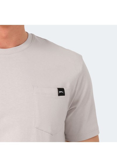 Slazenger VESELA Erkek Cepli Taş Gri Tişört
