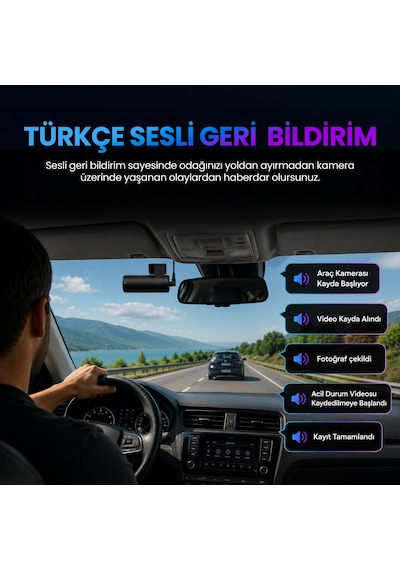 Kawa D6 3K 1620P 145° Geniş Açı Lens DSI-2 Gece Görüşlü G-Sensörlü WDR WiFi Araç Kamerası