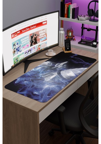 Demon's Souls Kaymaz Dikişli Kauçuk Oyuncu Mousepad V2 - 90x40 Xxl Gaming Mouse Pad Fare Altlığı