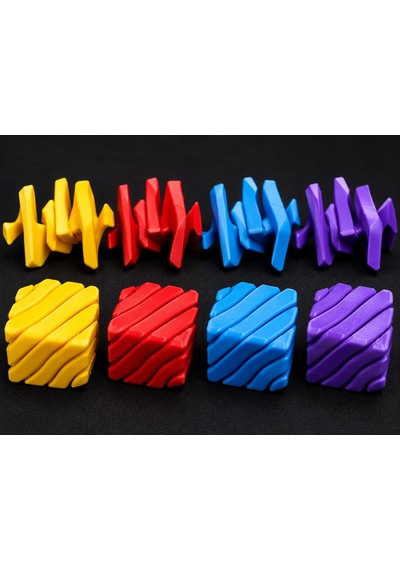 3d Baskı Fidget Puzzle Küp - Hareketli Dönüşebilen Stres Giderici Zeka Oyuncağı, Masaüstü Fidget Küp-kırmızı