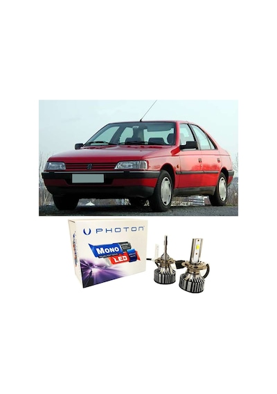 Peugeot 405 Led Xenon Uzun + Kısa Far Ampulü H4 Mono Yeni Seri Beyaz