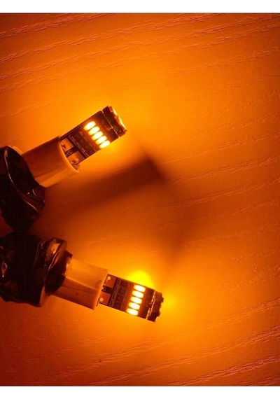 Eraks Car Accesories Turuncu 15 Led T10 Park Ampulü, Plaka, Tavan, Iç Ortam Aydınlatma Dipsiz Led Ampül 15 Ledli