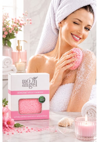 Süngerli Sabun Doğal Güzellik Candy Extract Vücut Sabunu Çiçek - Meyve