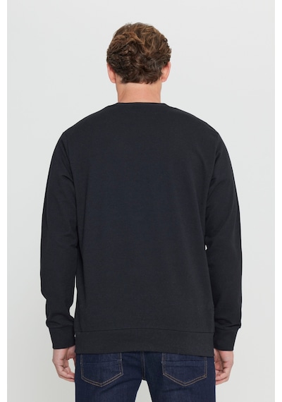 AC&Co / Altınyıldız Classics Standart Fit Normal Kesim Pamuk Bisiklet Yaka Erkek Sweatshirt Siyah