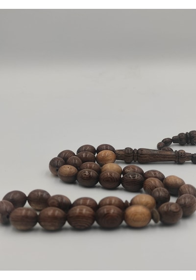 Usta İşcilikli Venge Tesbih 8 12 Mm Arpa Kesim Takımlı Sistemli Püskül Kahverengi