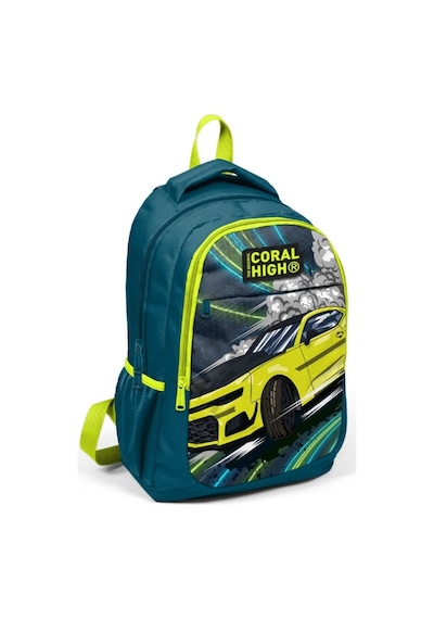 Coral High Nefti Sarı Araba Erkek Çocuk Usb Çıkışlı İlkokul ve Ortaokul Sırt Çantası 24319