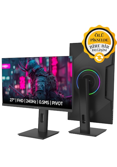 James Donkey Arven A70 27'' 240Hz 0.5Ms FHD VA Panel Gaming RGB Pivot Monitör (Ölü Pikselde Anında Değişim)