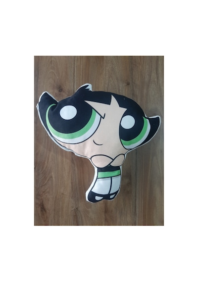 Ow Bag Power Puff Girls Buttercup Desenli Şekilli Tasarım Chibi Karakter Yastık Çok Renkli