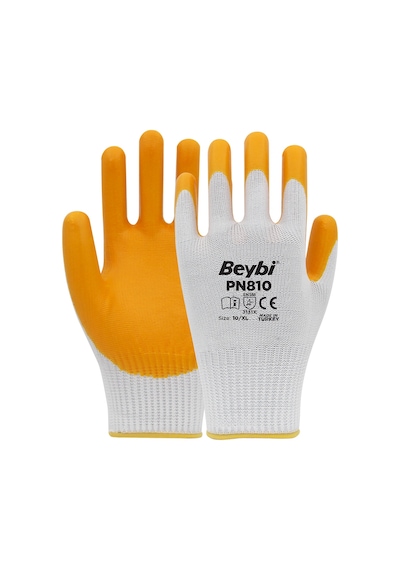 Pn810 Polyester Örme Nitril Eldiven Çok Renkli