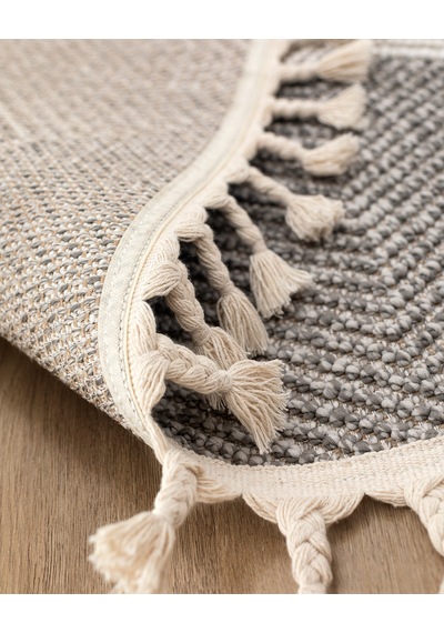 Grelot Saçaklı Halı - Gri - 200x300 Cm 8684427028773