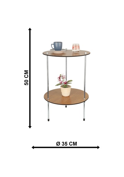 Lavenya Çift Katlı Çok Amaçlı Sehpa Ceviz No:01