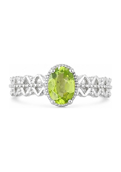 Peridot Taşı Ayarlanabilir Çelik Kadın Yüzük Açık Yeşil