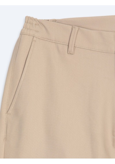 Kip Bej Düz Dokuma Jogging Fit Casual Pamuk Karışımlı Pantolon