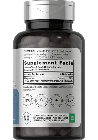 Horbaach Magtein Magnesium Magnezyum L-threonate Treonat 2000mg