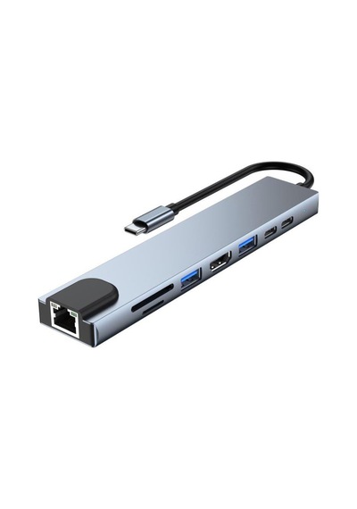Primex Px-U520 4K@30Hz Gri Metal Type-C To 4K Hdmı+Usb 3.0+Rj45+S Primex Px-U520 4K@30Hz Gri Metal Type-C To 4K Hdmı+Usb 3.0+Rj45+S