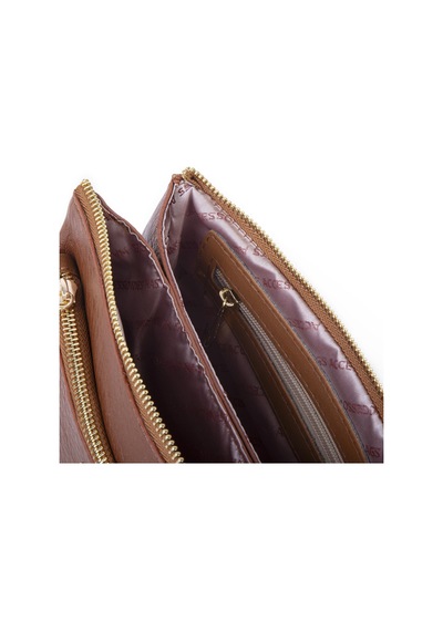 Nas Bag Kadın Çapraz Ve Clutch Çanta Bilek Ve Çapraz Askılı 24x15 Cm Taba Victoria