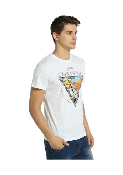Bant Giyim - Piramit Beyaz Erkek T-Shirt Tişört
