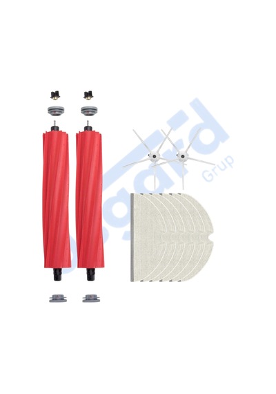 Roborock Q7 , Q7+ , Q7 Max , Q7 Max+ Uyumlu 2 Ana Fırça 2 Yan Fırça 6 Mop Pkt-iasgf0000503