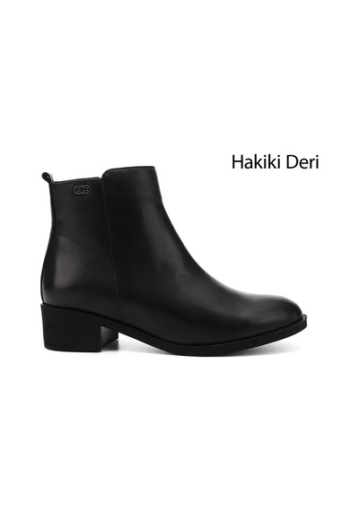 Gönderi(R) Gönderi R Kadın Siyah Fermuarlı Kalın Topuklu Hakiki Deri Bot Gkzb13452492 Siyah